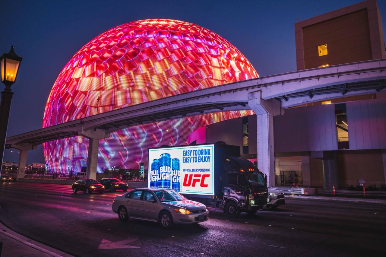 Digital out-of-home LED screen in a major city